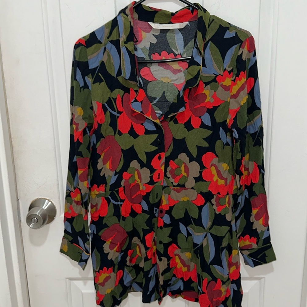 Zara floral print blouse